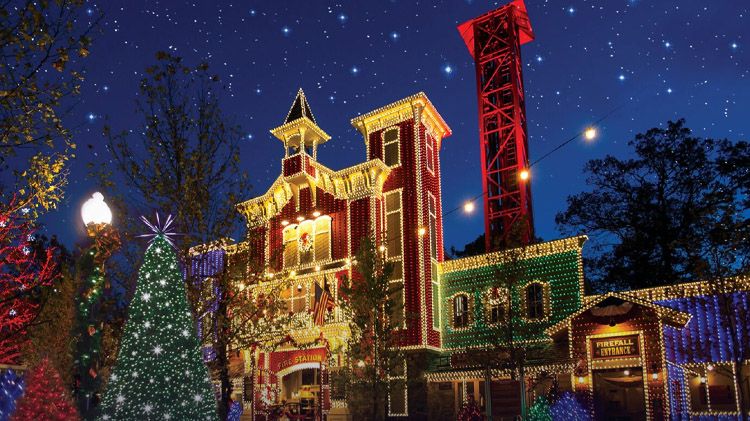 Amusement Park Christmas Lights Trip